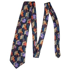 90s Vintage Disney The Lion King Novel Ties Jewel Tone Pattern Animals